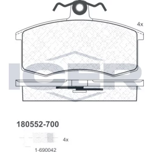 Sada brzdových platničiek kotúčovej brzdy ICER 180552-700