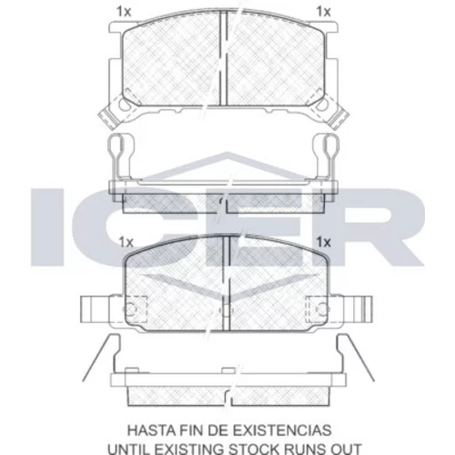 Sada brzdových platničiek kotúčovej brzdy ICER 180585
