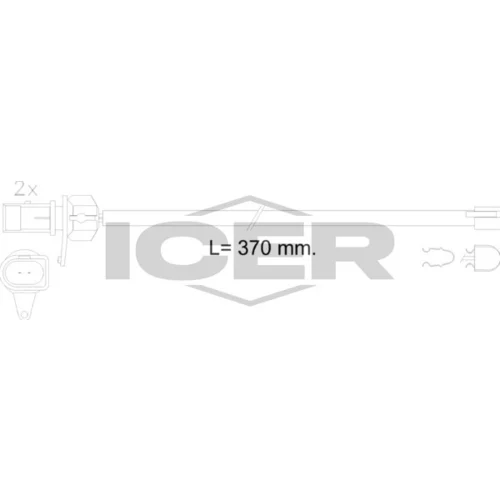 Výstražný kontakt opotrebenia brzdového obloženia ICER 610608 E C