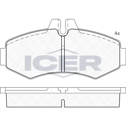 Sada brzdových platničiek kotúčovej brzdy ICER 141288