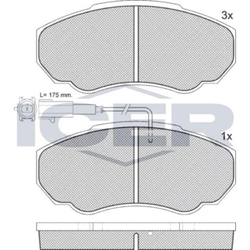 Sada brzdových platničiek kotúčovej brzdy ICER 141523