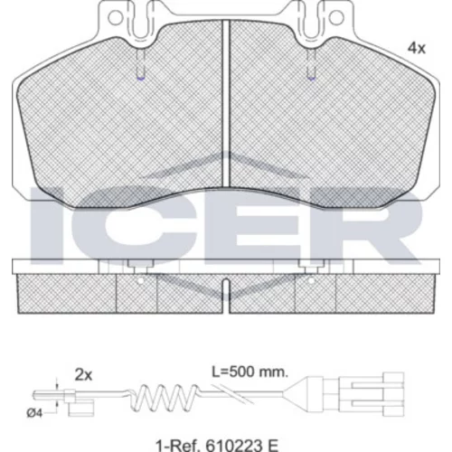 Sada brzdových platničiek kotúčovej brzdy ICER 151080-111