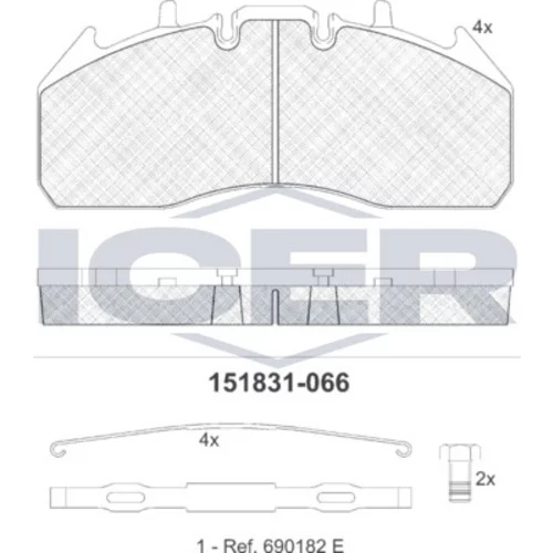 Sada brzdových platničiek kotúčovej brzdy ICER 151831