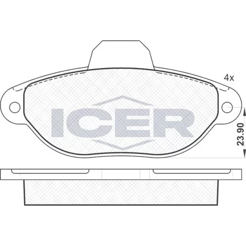 Sada brzdových platničiek kotúčovej brzdy ICER 181018