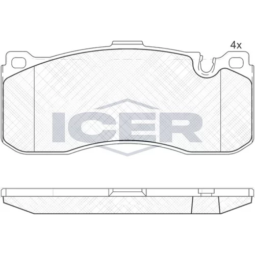 Sada brzdových platničiek kotúčovej brzdy ICER 181964
