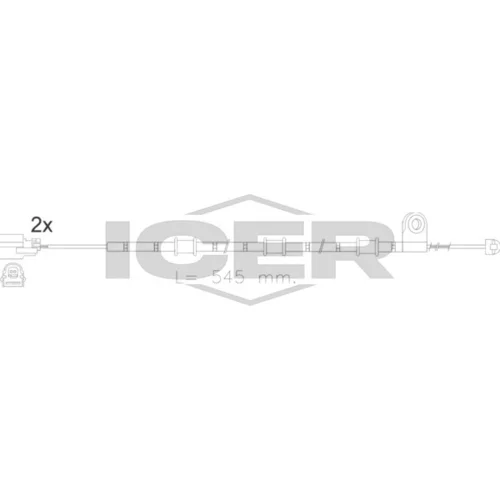 Výstražný kontakt opotrebenia brzdového obloženia ICER 610586 E C