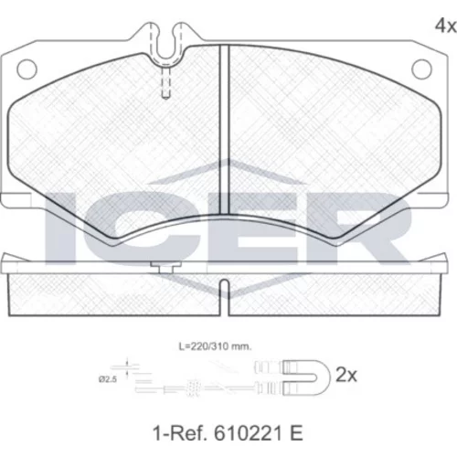 Sada brzdových platničiek kotúčovej brzdy ICER 140405-113