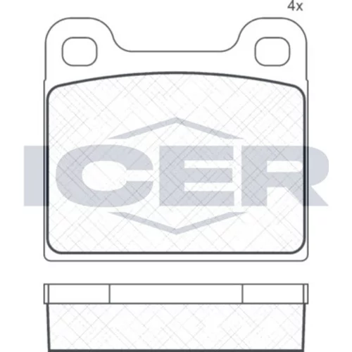 Sada brzdových platničiek kotúčovej brzdy ICER 180386