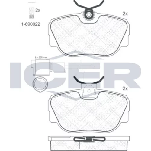 Sada brzdových platničiek kotúčovej brzdy ICER 180766-006