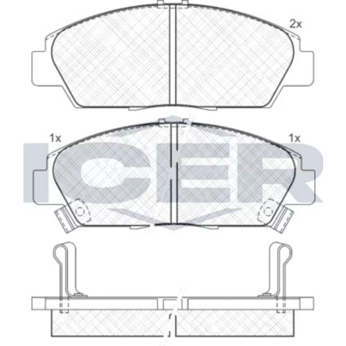 Sada brzdových platničiek kotúčovej brzdy ICER 181020