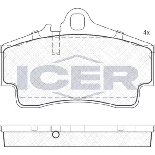 Sada brzdových platničiek kotúčovej brzdy ICER 181619
