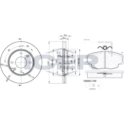 Sada bŕzd, Kotúčová brzda ICER 30863-4694