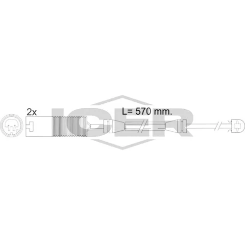 Výstražný kontakt opotrebenia brzdového obloženia ICER 610395 E C