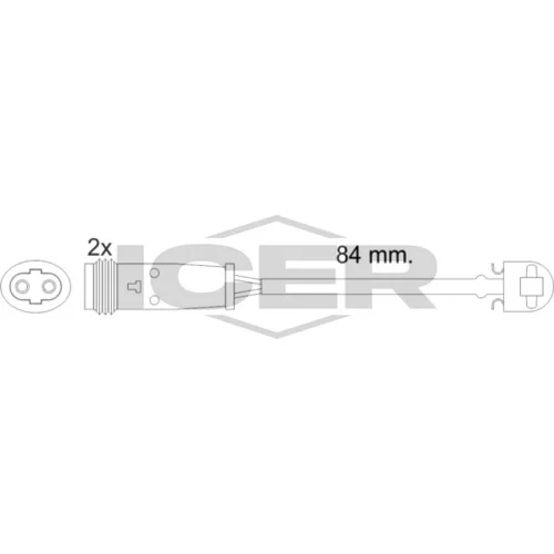 Výstražný kontakt opotrebenia brzdového obloženia ICER 610484 E C