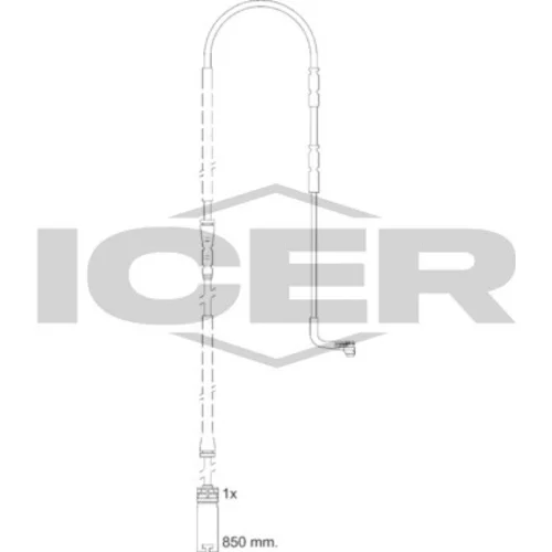 Výstražný kontakt opotrebenia brzdového obloženia ICER 610718 E C
