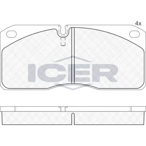Sada brzdových platničiek kotúčovej brzdy ICER 151078