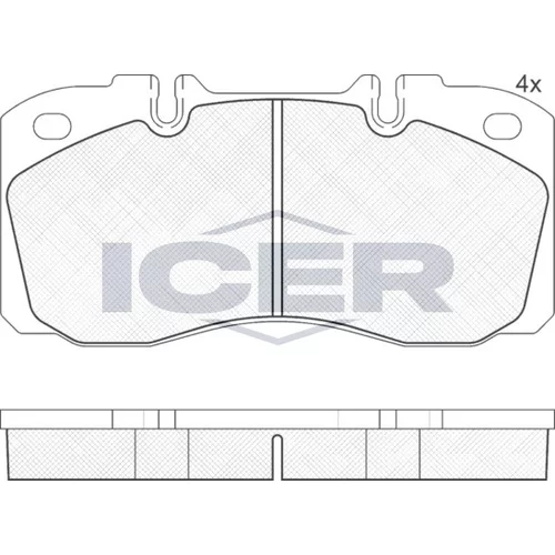 Sada brzdových platničiek kotúčovej brzdy ICER 151161