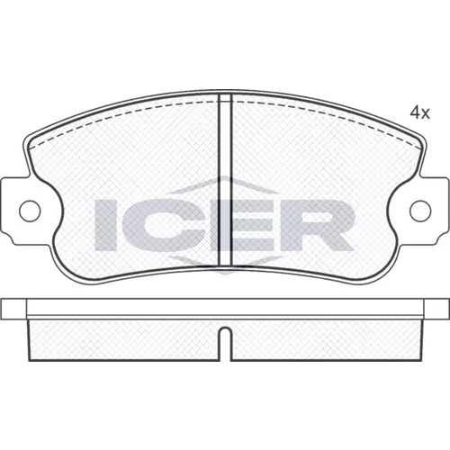 Sada brzdových platničiek kotúčovej brzdy ICER 180182