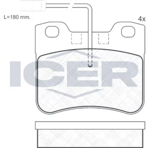 Sada brzdových platničiek kotúčovej brzdy ICER 180788-202