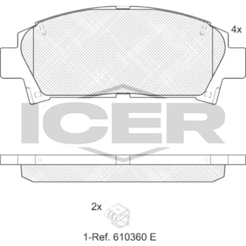 Sada brzdových platničiek kotúčovej brzdy ICER 181169