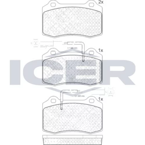 Sada brzdových platničiek kotúčovej brzdy ICER 181598