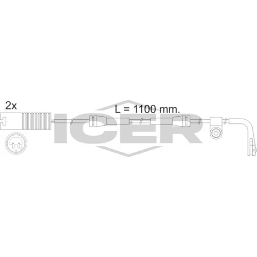 Výstražný kontakt opotrebenia brzdového obloženia ICER 610457 E C