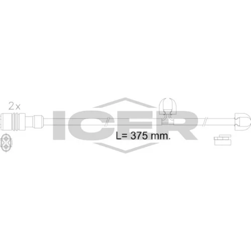 Výstražný kontakt opotrebenia brzdového obloženia ICER 610615 E C