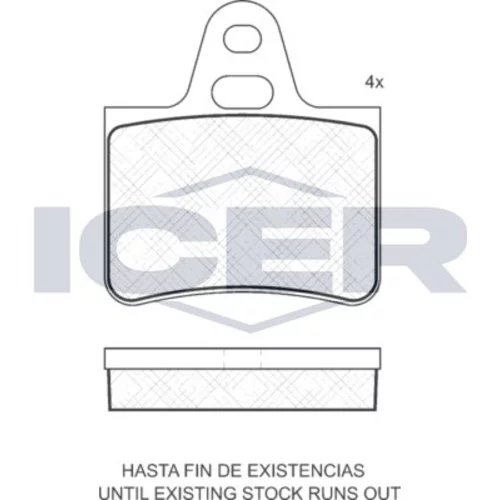 Sada brzdových platničiek kotúčovej brzdy ICER 180138