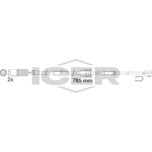 Výstražný kontakt opotrebenia brzdového obloženia ICER 610536 E C