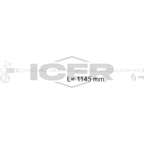 Výstražný kontakt opotrebenia brzdového obloženia ICER 610607 E C