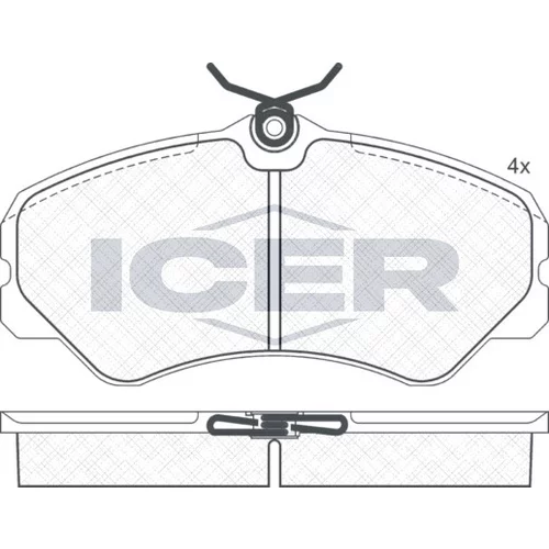Sada brzdových platničiek kotúčovej brzdy ICER 140783