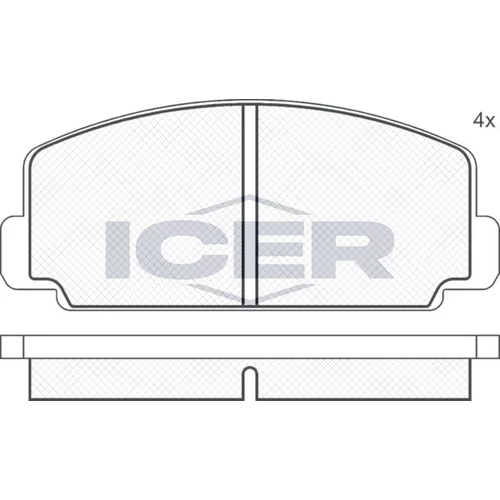 Sada brzdových platničiek kotúčovej brzdy ICER 180107