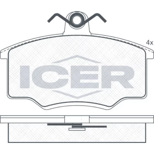 Sada brzdových platničiek kotúčovej brzdy ICER 180865