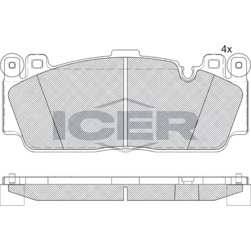 Sada brzdových platničiek kotúčovej brzdy ICER 182358