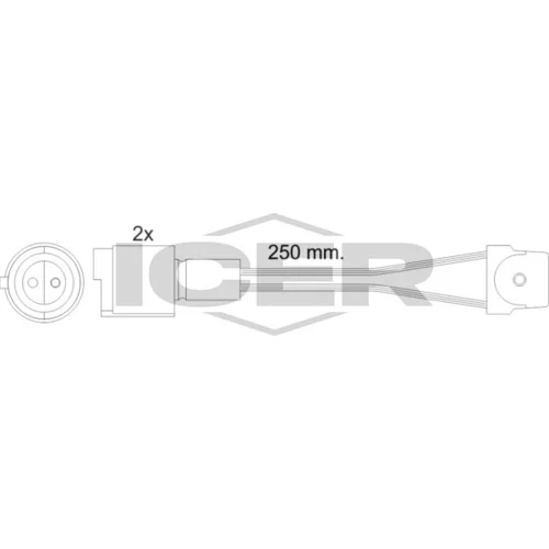 Výstražný kontakt opotrebenia brzdového obloženia ICER 610091 E C