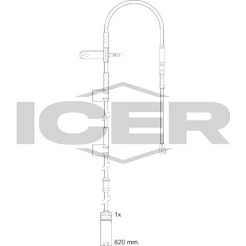 Výstražný kontakt opotrebenia brzdového obloženia ICER 610720 E C
