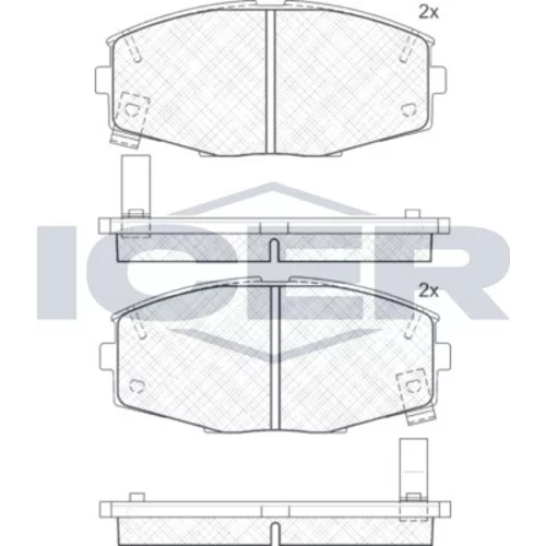 Sada brzdových platničiek kotúčovej brzdy ICER 180617