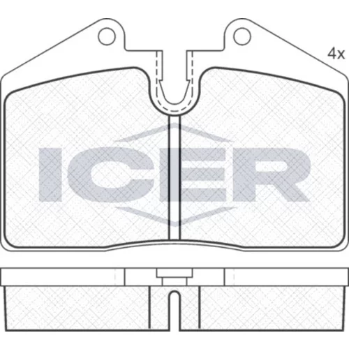 Sada brzdových platničiek kotúčovej brzdy ICER 181036