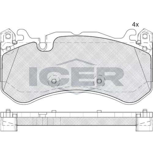 Sada brzdových platničiek kotúčovej brzdy ICER 182079-204