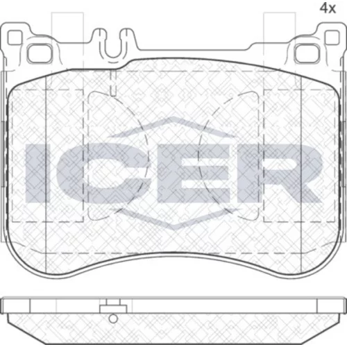 Sada brzdových platničiek kotúčovej brzdy ICER 182080