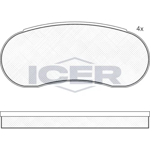Sada brzdových platničiek kotúčovej brzdy ICER 190537