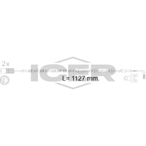 Výstražný kontakt opotrebenia brzdového obloženia ICER 610605 E C