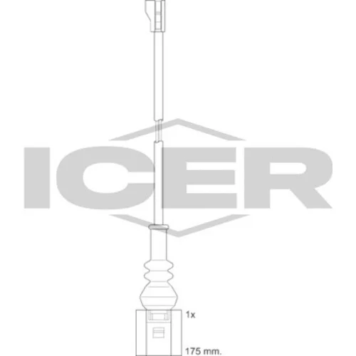 Výstražný kontakt opotrebenia brzdového obloženia ICER 610733 E C