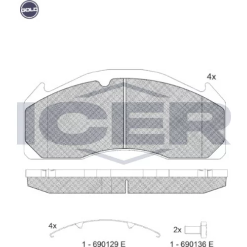 Sada brzdových platničiek kotúčovej brzdy ICER 151427 G