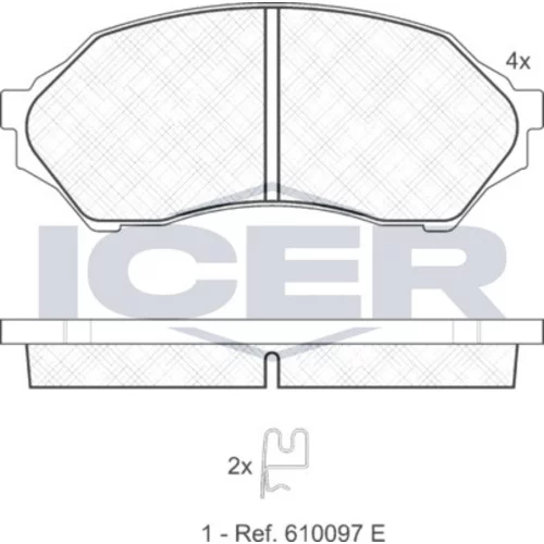 Sada brzdových platničiek kotúčovej brzdy ICER 181309