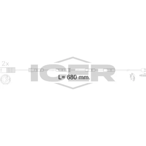 Výstražný kontakt opotrebenia brzdového obloženia ICER 610606 E C