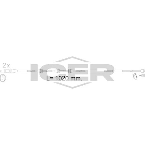 Výstražný kontakt opotrebenia brzdového obloženia ICER 610623 E C