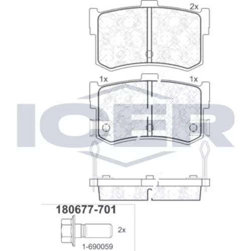 Sada brzdových platničiek kotúčovej brzdy ICER 180677-701
