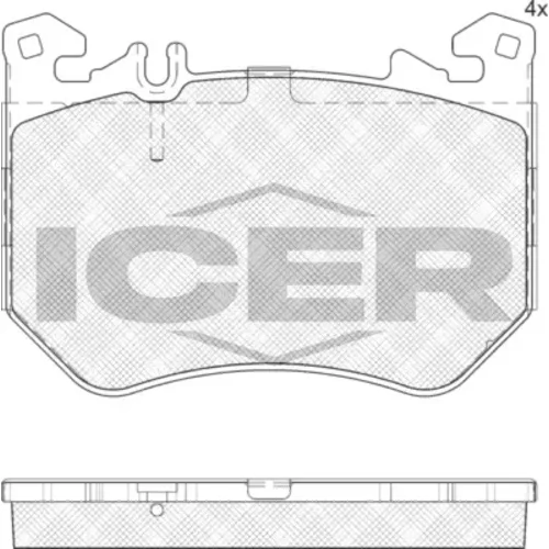 Sada brzdových platničiek kotúčovej brzdy ICER 182439-208