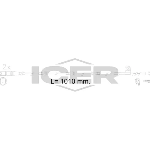Výstražný kontakt opotrebenia brzdového obloženia ICER 610622 E C